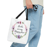 My Happy Place Floral Canvas Tote Bag