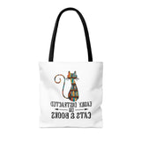 Cats & Books Canvas Tote Bag