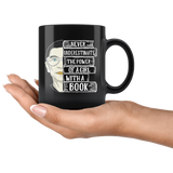 Ruth Bader "A Girl With A Book"11oz Black Mug - Gifts For Reading Addicts