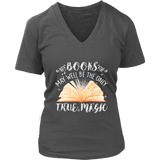 "Books,The Only True Magic" V-neck Tshirt - Gifts For Reading Addicts