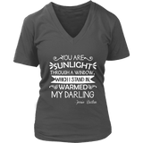 "You are sunlight" V-neck Tshirt - Gifts For Reading Addicts