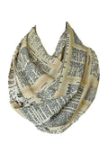 Dictionary Pages Infinity Scarf Gift For Her Handmade Limited Edition - Gifts For Reading Addicts