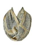 Dictionary Pages Infinity Scarf Gift For Her Handmade Limited Edition - Gifts For Reading Addicts