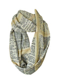 Dictionary Pages Infinity Scarf Gift For Her Handmade Limited Edition - Gifts For Reading Addicts
