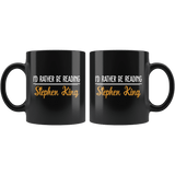 "I'd Rather Be Reading SK"11oz Black Mug - Gifts For Reading Addicts