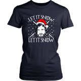 "Let It Snow" Women's Fitted T-shirt - Gifts For Reading Addicts