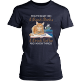 "I Read Books,I Drink Coffee" Women's Fitted T-shirt - Gifts For Reading Addicts