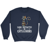 "Cats and books" Sweatshirt - Gifts For Reading Addicts