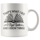 "I Read Books"11oz White Mug - Gifts For Reading Addicts