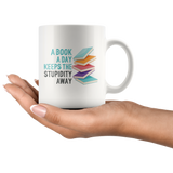 "A Book A Day"11oz White Mug - Gifts For Reading Addicts