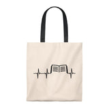 Book Heartbeat Canvas Tote Bag - Vintage style - Gifts For Reading Addicts