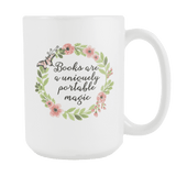 "Portable magic"15oz white mug - Gifts For Reading Addicts
