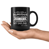 "You are sunlight"11oz black mug - Gifts For Reading Addicts