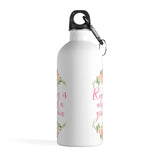 Reading Is Always A Good Idea - Stainless Steel Eco-friendly Water Bottle with bookish floral design - Gifts For Reading Addicts