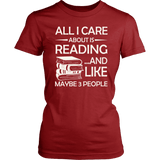 "All I Care About Is Reading" Women's Fitted T-shirt - Gifts For Reading Addicts