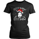 "Let It Snow" Women's Fitted T-shirt - Gifts For Reading Addicts