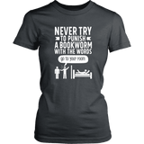 "Punish A Bookworm" Women's Fitted T-shirt - Gifts For Reading Addicts