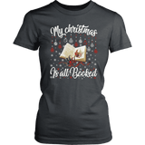 "My Christmas Is All Booked" Women's Fitted T-shirt - Gifts For Reading Addicts