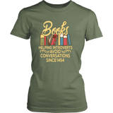 "Avoid Conversations since 1454" Women's Fitted T-shirt - Gifts For Reading Addicts