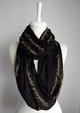 Black Lord of the Rings Handmade Infinity Scarf Limited Edition - Gifts For Reading Addicts