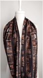 Bookshelf brown Infinity Scarf Handmade Limited Edition - Gifts For Reading Addicts