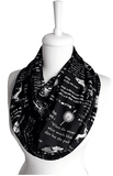 Black Game Of Thrones Themes Infinity Scarf Handmade Limited Edition - Gifts For Reading Addicts
