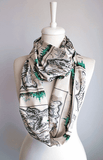 The Wonderful Wizard of Oz Map Infinity Scarf Handmade Limited Edition - Gifts For Reading Addicts