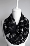 Black Game Of Thrones Themes Infinity Scarf Handmade Limited Edition - Gifts For Reading Addicts