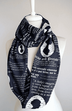 Jane Austen Pride and Prejudice Infinity Scarf Handmade Limited Edition - Gifts For Reading Addicts
