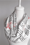 The Scarlet Letter Book White Infinity Scarf Handmade Limited Edition - Gifts For Reading Addicts