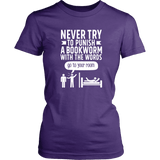 "Punish A Bookworm" Women's Fitted T-shirt - Gifts For Reading Addicts