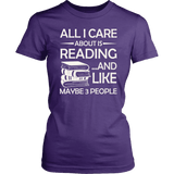 "All I Care About Is Reading" Women's Fitted T-shirt - Gifts For Reading Addicts