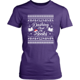 "Dashing Through The Books" Women's Fitted T-shirt - Gifts For Reading Addicts