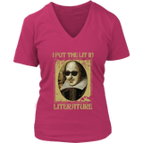 "I Put The Lit In Literature" V-neck Tshirt - Gifts For Reading Addicts