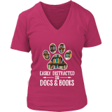 "Dogs and books" V-neck Tshirt - Gifts For Reading Addicts