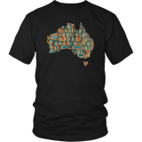 "Australia Bookish Map" Unisex T-Shirt - Gifts For Reading Addicts