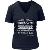 "You are sunlight" V-neck Tshirt - Gifts For Reading Addicts
