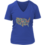 "USA Bookish Map" V-neck Tshirt - Gifts For Reading Addicts