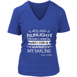 "You are sunlight" V-neck Tshirt - Gifts For Reading Addicts