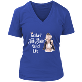 "The Book Nerd Life" V-neck Tshirt - Gifts For Reading Addicts