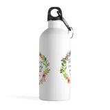 Uniquely Portable Magic - Stainless Steel Eco-friendly Water Bottle with bookish floral design - Gifts For Reading Addicts