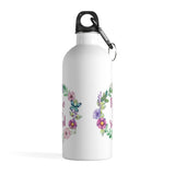Time To Read - Stainless Steel Eco-friendly Water Bottle with bookish floral design - Gifts For Reading Addicts