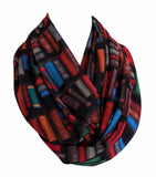 Bookshelf colorful Infinity Scarf Handmade Limited Edition - Gifts For Reading Addicts