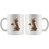"UK Bookish Map"11oz White Mug - Gifts For Reading Addicts