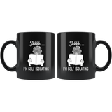 "Shhhh I'm Self Isolating"11oz Black Mug - Gifts For Reading Addicts
