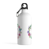 Time To Read - Stainless Steel Eco-friendly Water Bottle with bookish floral design - Gifts For Reading Addicts
