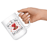 "We're All Mad For Christmas"15oz White Christmas Mug - Gifts For Reading Addicts