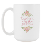 "reading"15oz white mug - Gifts For Reading Addicts
