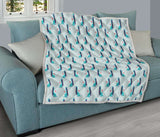 Blue Bookish pattern Quilt - Gifts For Reading Addicts