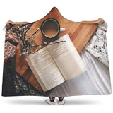 Books and coffee hooded blanket - Gifts For Reading Addicts